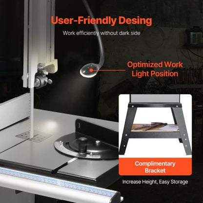 Bandsäge für die Holzbearbeitung, 13,39 Zoll, Tischbandsäge, 440–846 U/min, 1100 W, 1 1/2 PS | EU