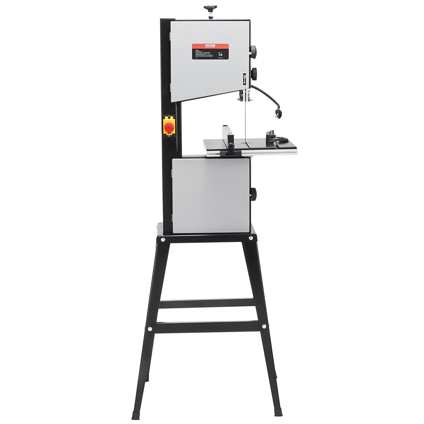 Band Saw with Stand, 10-Inch, 560 & 1100 RPM Two-Speed Benchtop Bandsaw, 370W 0.5HP Motor with Metal Stand Optimized Work Light Workbench Fence and Miter Gauge, for Woodworking Aluminum Plastic