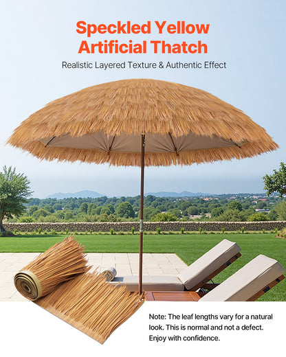 Artificial Thatch Grass Roof, 1.3 x3.2 ft Mexican Style Tiki Bar Hut Skirt Thatch Roofing Roll, Waterproof & Fire-Resistant, Palapa Duck Blind Grass for Patio Pool Beach Hawaiian Party Décor