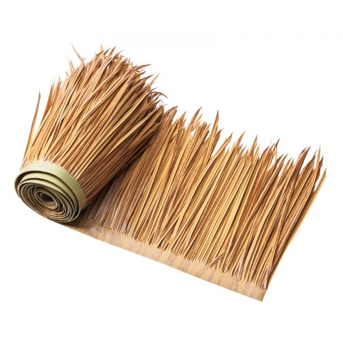 Artificial Thatch Grass Roof, 1.3 x 16.4 ft Mexican Style Tiki Bar Hut Skirt Thatch Roofing Roll, Waterproof & Fire-Resistant, Palapa Duck Blind Grass for Patio Pool Beach Hawaiian Party Décor