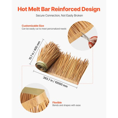 1,3x32,8ft Künstliche Strohdach mexikanischen Tiki Hütte Gras Rock Dach