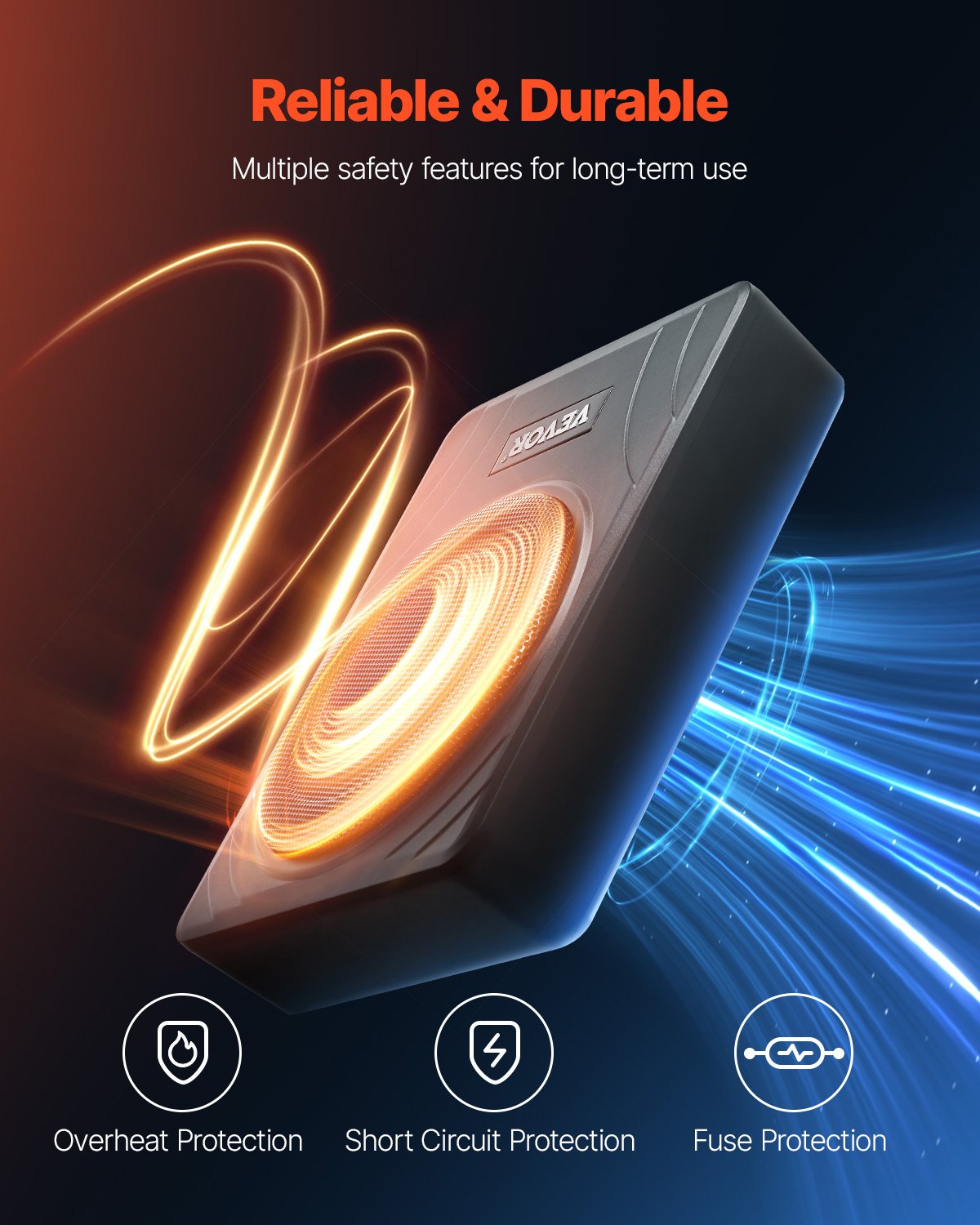 8" 300W under säte bil subwoofer Slimdriven bil/lastbil subwoofer system