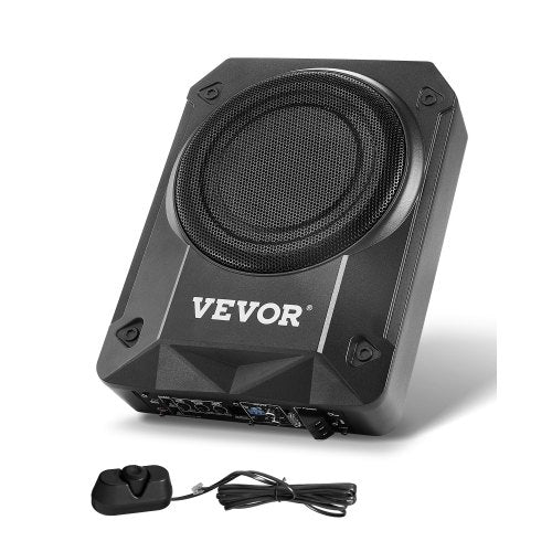 8" 800W Underseat Car Subwoofer, Slim Powered Car Subwoofers Under the Seat, Low Profile Audio Sub Built-in Amplifier, High/Low Level Input & Volume Controller for SUVs, Car, Truck, RV