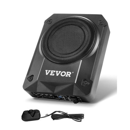 8" 800W Underseat Car Subwoofer, Slim Powered Car Subwoofers Under the Seat, Low Profile Audio Sub Built-in Amplifier, High/Low Level Input & Volume Controller for SUVs, Car, Truck, RV