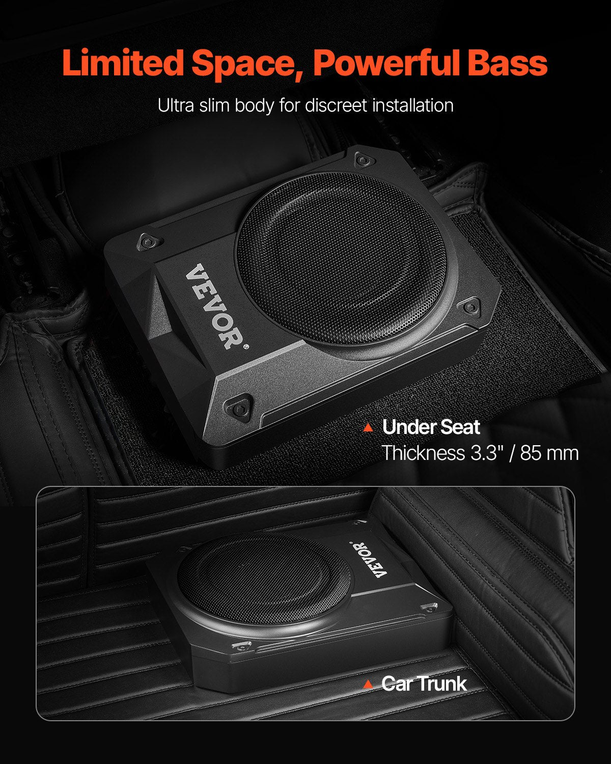 10" 400W Auto-Subwoofer unter dem Sitz Schlankes Subwoofersystem für Auto/LKW