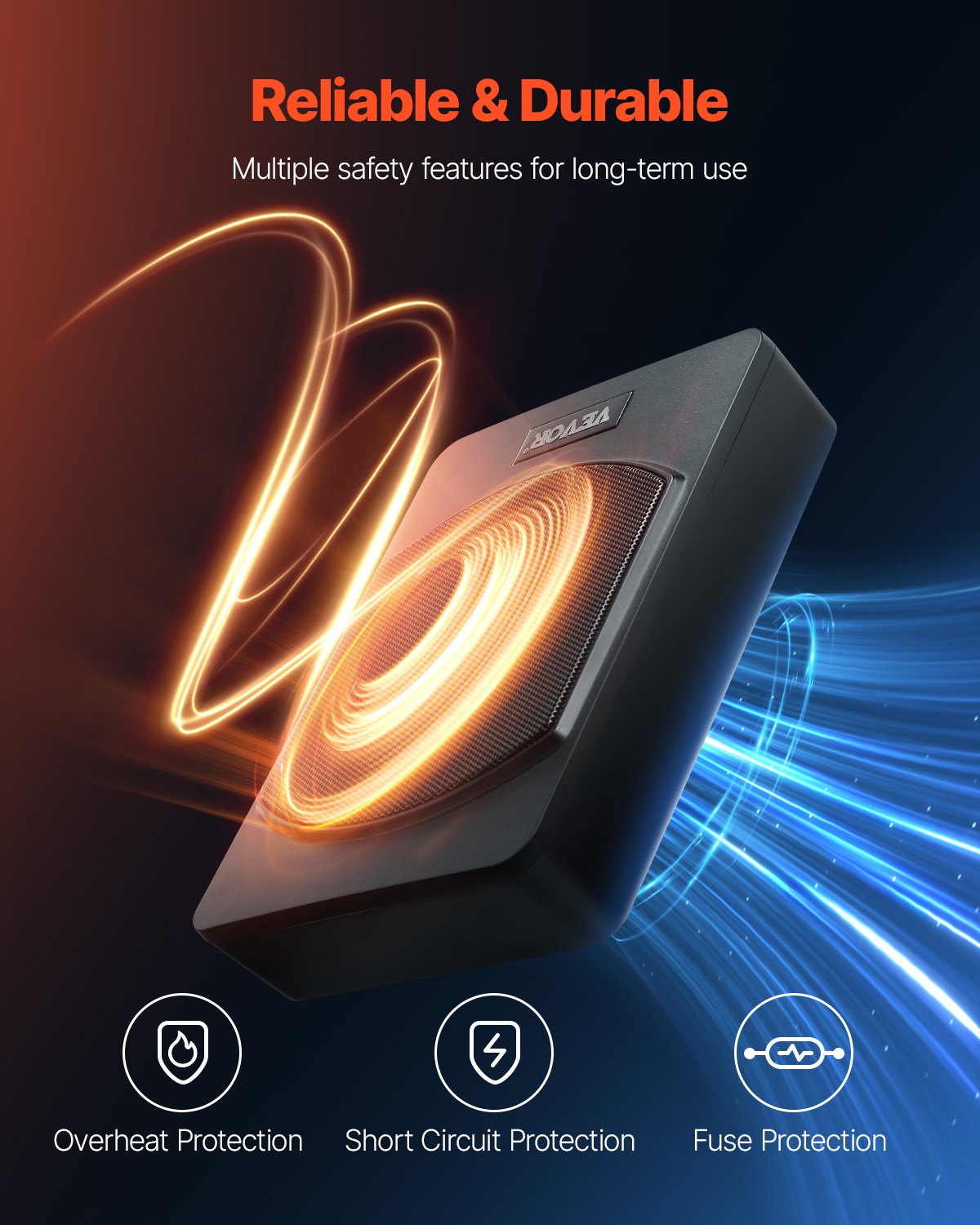 10" 240W undersäte bil subwoofer Slimdriven bil/lastbil subwoofer system