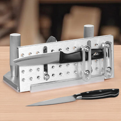 Belt Grinder Knife Jig, 85° - 115° Adjustable Belt Sander Knife Sharpening Jig with Dual Handles, 7.68" Long Sharpener Locator Compatible with Bench Grinders, Sharpening Machines