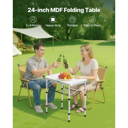 60cm Hopfällbart Bärbart Campingbord Aluminium Picknickbord Inomhus Utomhus |  EU