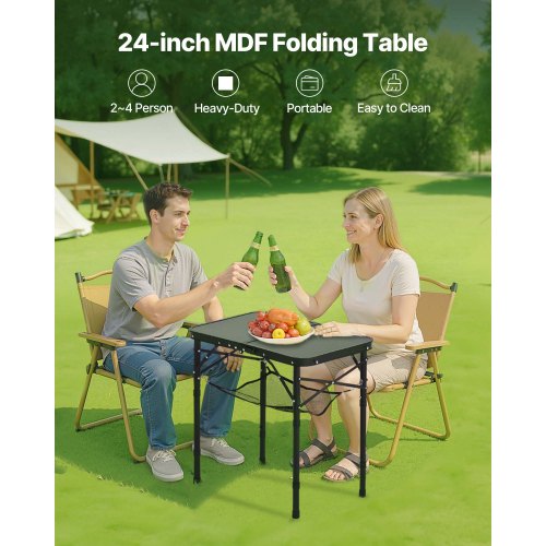 60cm Hopfällbart Bärbart Campingbord Aluminium Picknickbord Inomhus Utomhus |  EU