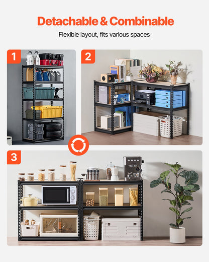 Storage Shelves 16" D x 32" W x 62.8" H 5-Tier Garage Storage Shelves