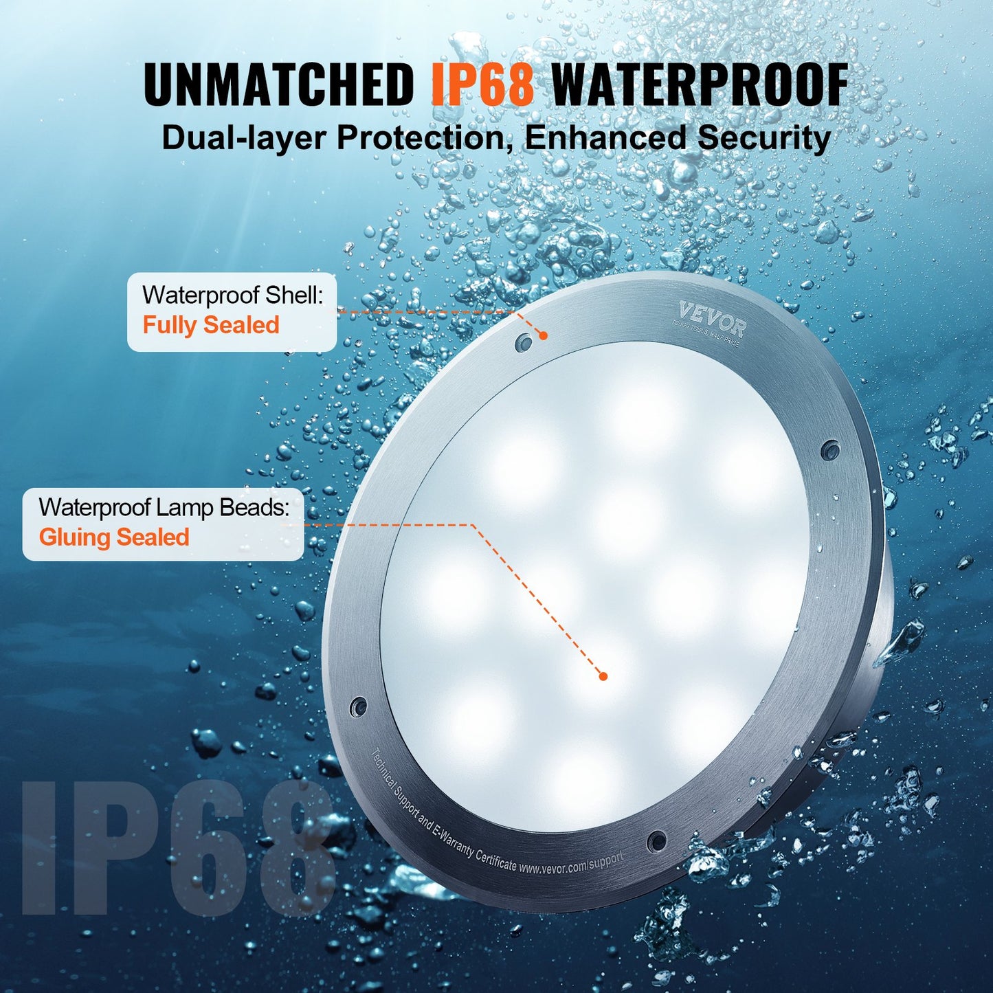 120V AC LED Pool Light, 10in 40W, RGBW Color Changing Inground Swimming Pool Spa Light Underwater, with 100 FT Cord Remote Control, Fit for 10 in Large Wet Niches, IP68 & Tested to UL Standards
