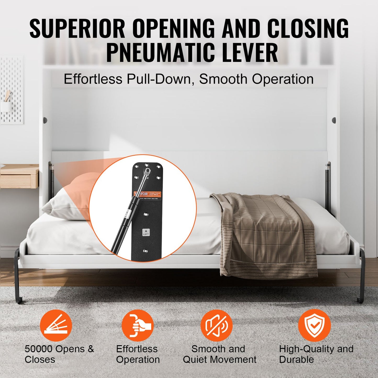 Murphy Bett Kit Volle Deluxe DIY Wand Bett Mechanische Hardware Kit Faltbare