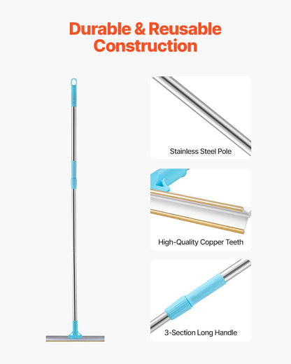 Pet Hair Carpet Rake, 35.83-55.51 in Adjustable Long Handle Pet Hair Removal Broom, Reusable Advanced Lint Remover Scraper Dog Cat Fur Cleaning, for Carpet Rugs Mats Couch Furniture Cat Tree