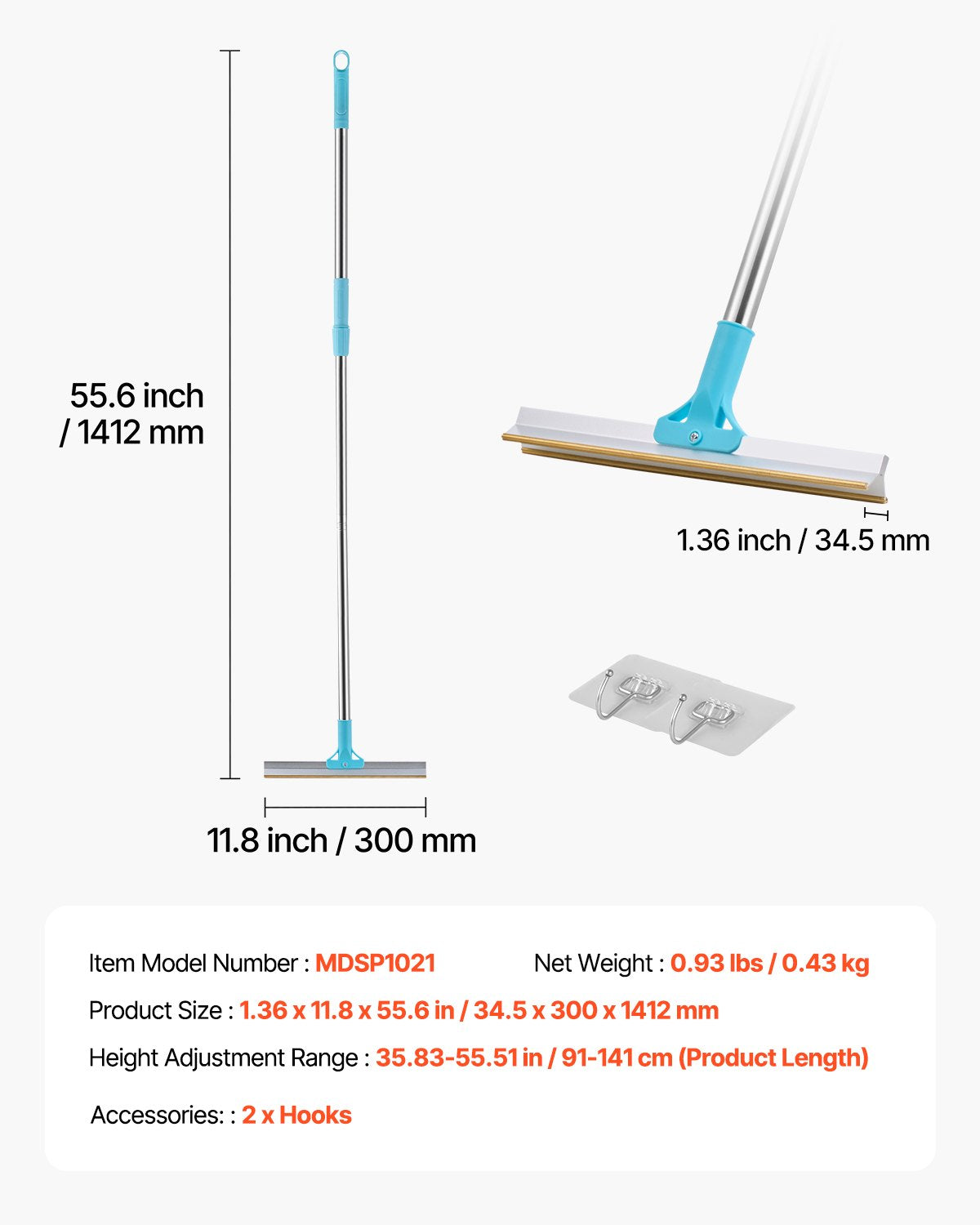 Pet Hair Carpet Rake, 35.83-55.51 in Adjustable Long Handle Pet Hair Removal Broom, Reusable Advanced Lint Remover Scraper Dog Cat Fur Cleaning, for Carpet Rugs Mats Couch Furniture Cat Tree