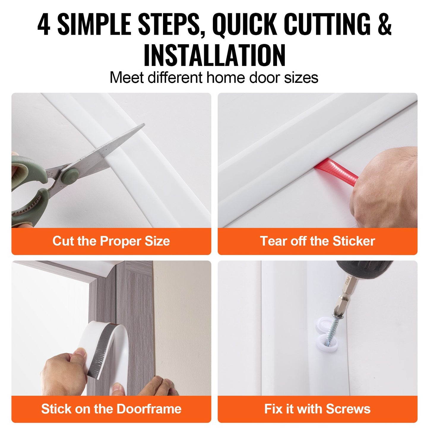 Dichtungsstreifen für Garagentor oben und an den Seiten, 34 Fuß, universeller Wetterschutz