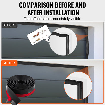 Dichtungsstreifen für Garagentore oben und an den Seiten, 20 Fuß, universeller Dichtungsstreifen