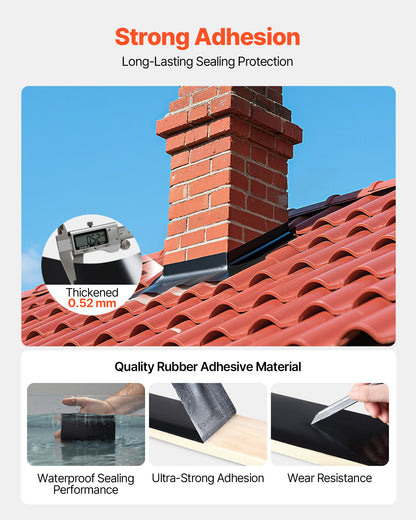 Waterproof Patch and Seal Tape, 4 inch x 10 ft, Pack of 2, Weather-Resistant Waterproof Tape for Leaks and Repairs, Peel and Stick Easy Indoor and Outdoor Use for Roof, Wall, and Pipe, Black