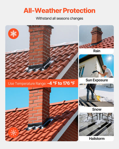 Waterproof Patch and Seal Tape, 4 inch x 10 ft, Pack of 2, Weather-Resistant Waterproof Tape for Leaks and Repairs, Peel and Stick Easy Indoor and Outdoor Use for Roof, Wall, and Pipe, Black