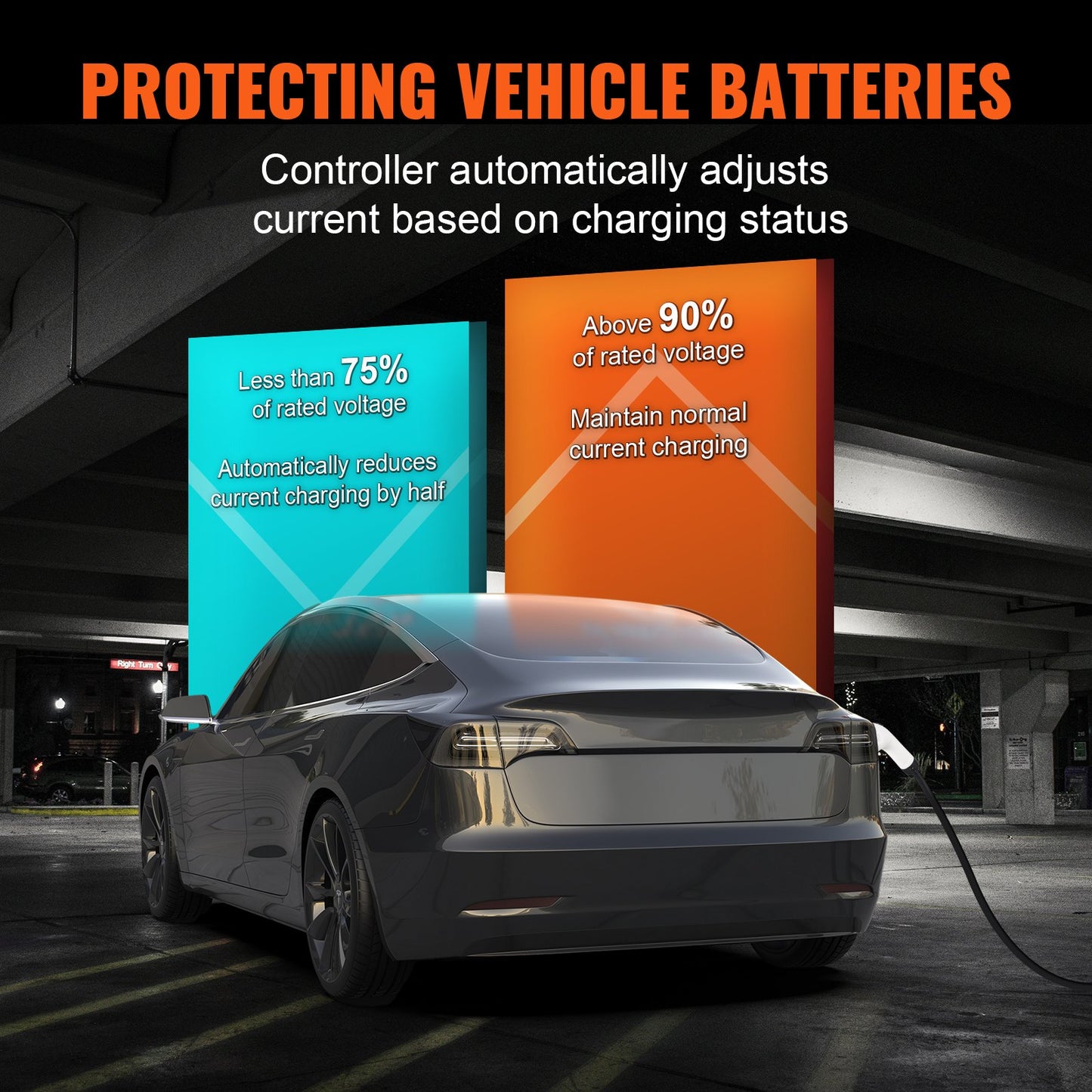 Level 2 Portable EV Charger, 40A 240V, Electric Vehicle Charger with 25 ft Charging Cable NEMA 14-50P Plug, 40A/32A/24A/16A Adjustable Current Plug-in Home EV Charging Station for SAE J1772 EVs