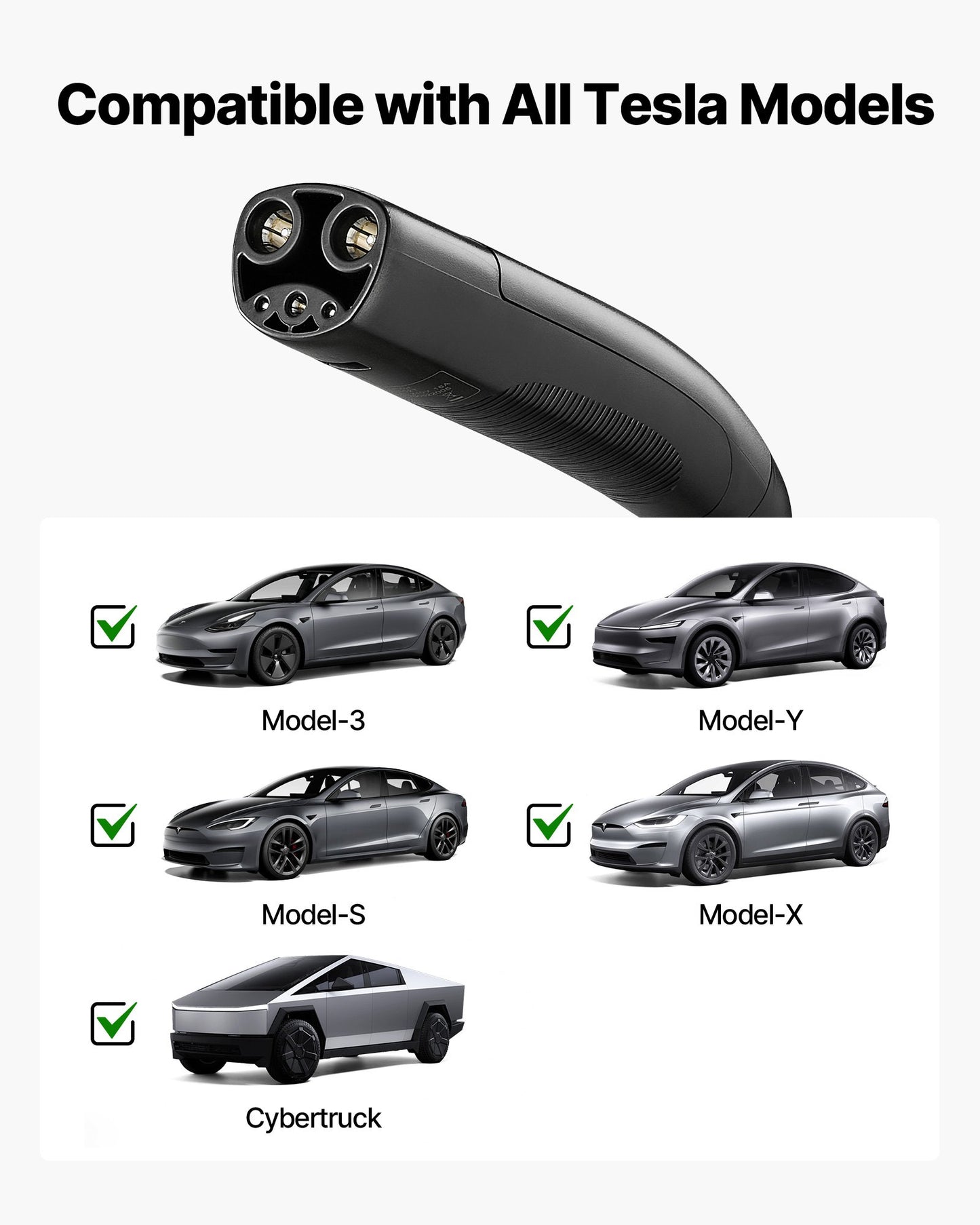 Level 1/2 Tesla Charger, 16 Amp, Portable Electric Car EV Charger with 25 ft Charging Cable, 120V-240V, NEMA 6-20P Plug NEMA 5-15 Adapter, LED Indicator, NACS Connector for Tesla Model Y/X/3/S