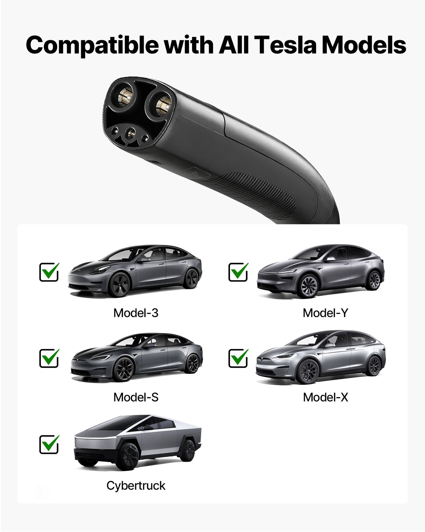 Level 2 Tesla Charger, 32 Amp Adjustable Current, 240V Portable Home Electric Car EV Charger with 25 ft Charging Cable, NEMA 14-50P Plug, LCD Display, NACS Connector, for Tesla Model Y/X/3/S