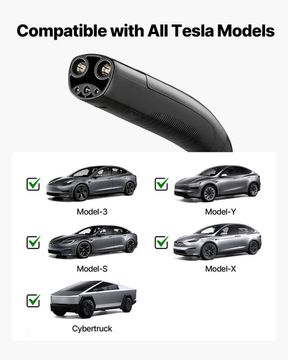 Level 2 Tesla Charger, 40 Amp Adjustable Current, 240V Portable Home Electric Car EV Charger with 25 ft Charging Cable, NEMA 14-50P Plug, LCD Display, NACS Connector, for Tesla Model Y/X/3/S