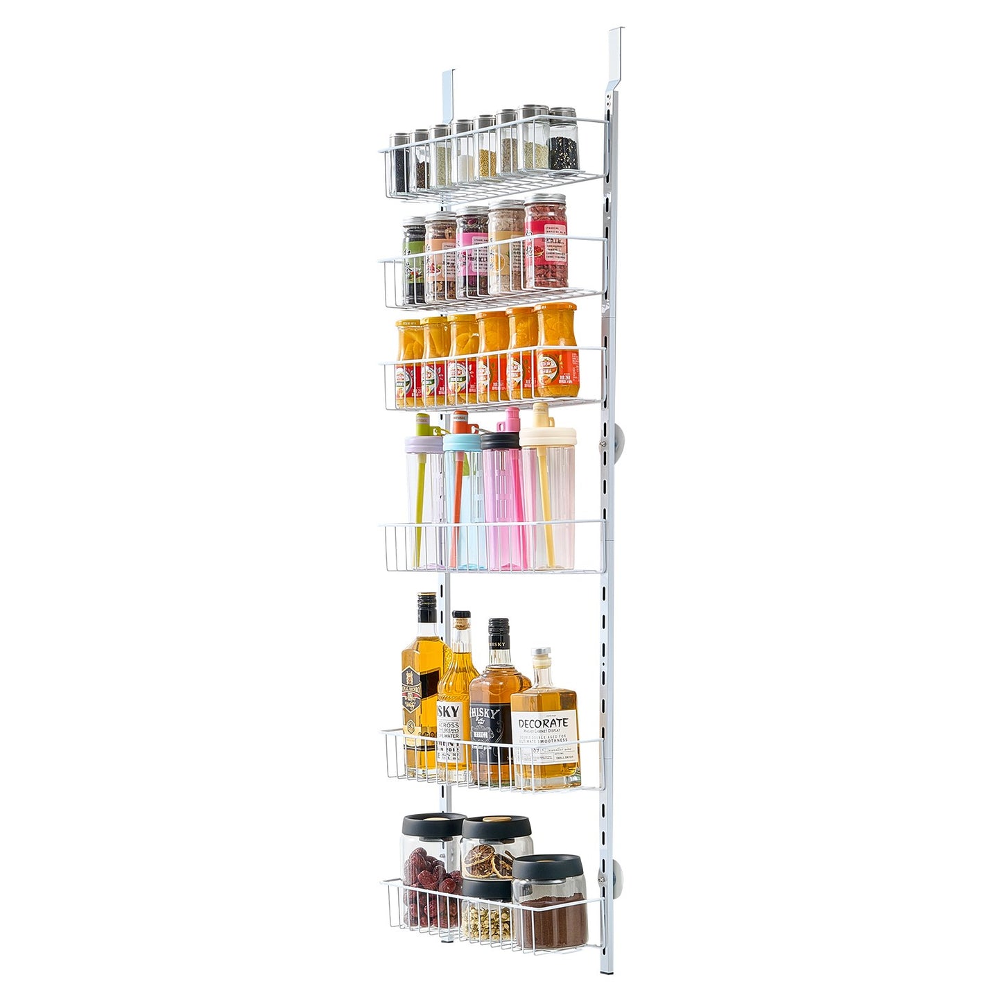 6-Tier Over the Door Pantry Organizer Hanging Storage Rack Adjustable