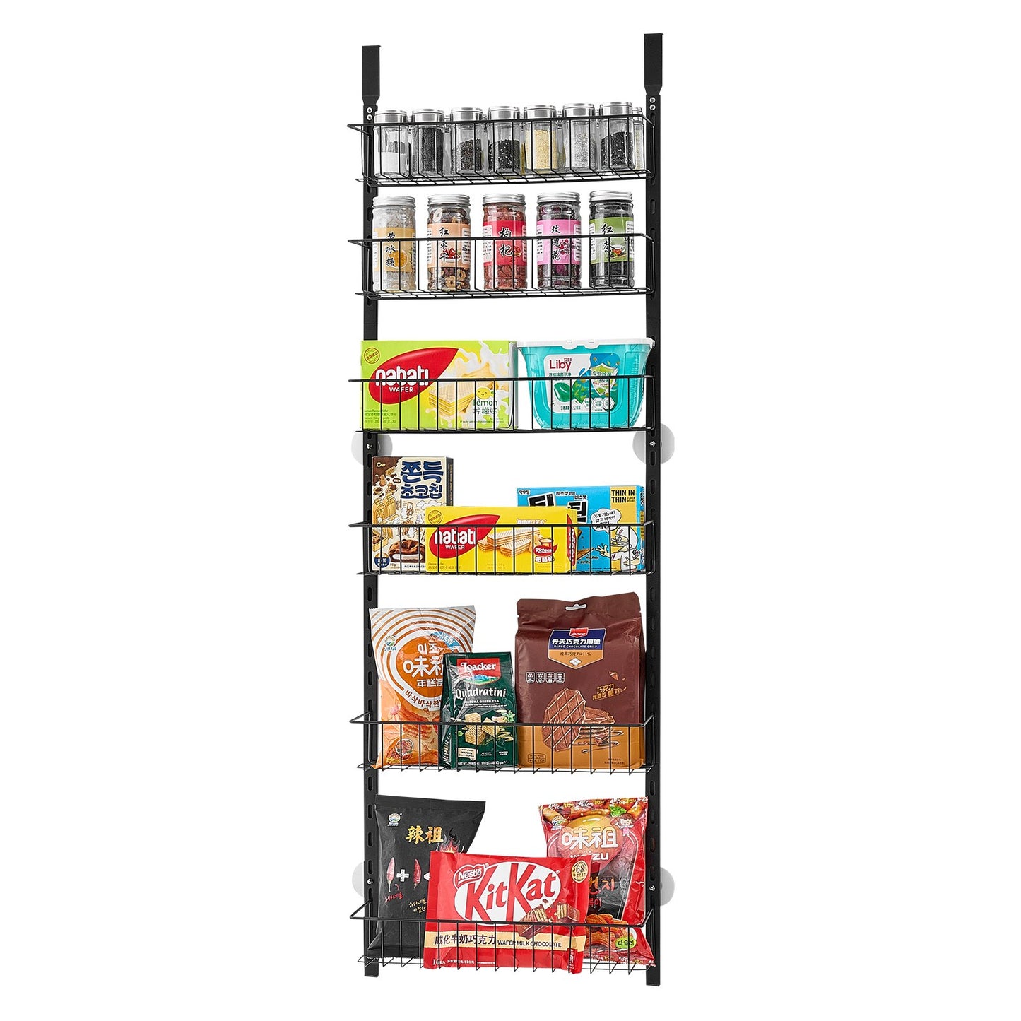 6-Tier Over the Door Pantry Organizer Hanging Storage Rack Adjustable