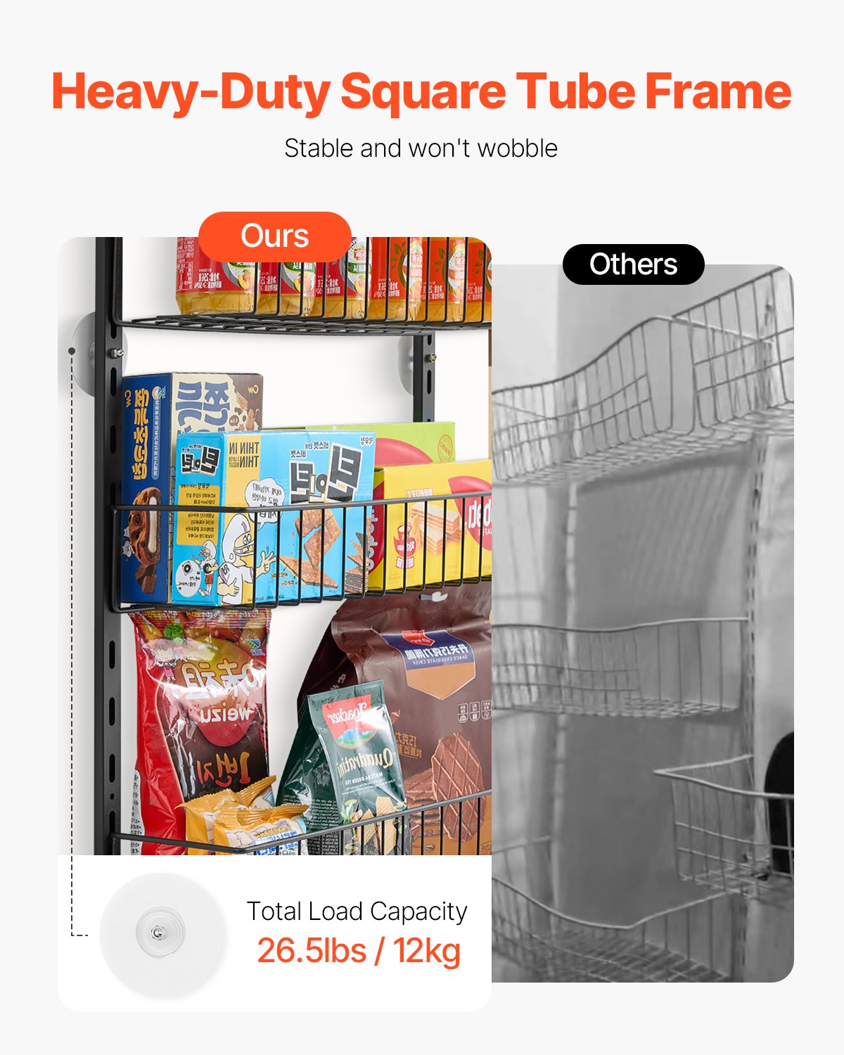 8-Tier Over the Door Pantry Organizer Hanging Storage Rack Adjustable