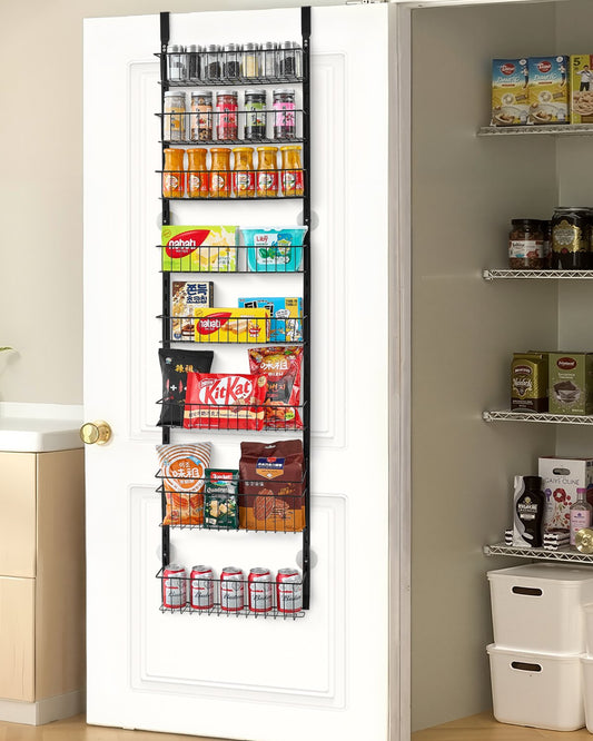 8-Tier Over the Door Pantry Organizer Hanging Storage Rack Adjustable