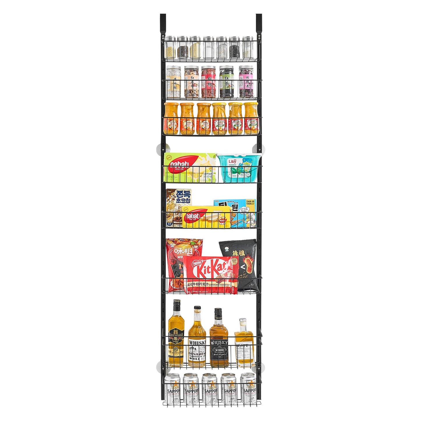 8-Tier Over the Door Pantry Organizer Hanging Storage Rack Adjustable