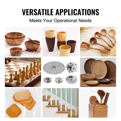 KP965 Drehfutter, 4-Backen 3,75" Durchmesser, Metall-Drehfutter Drehmaschinenzubehör mit 5 Backensätzen, selbstzentrierendes Werkzeug, für Präzisionsbearbeitung, Schleifmaschinen, Fräsmaschinen