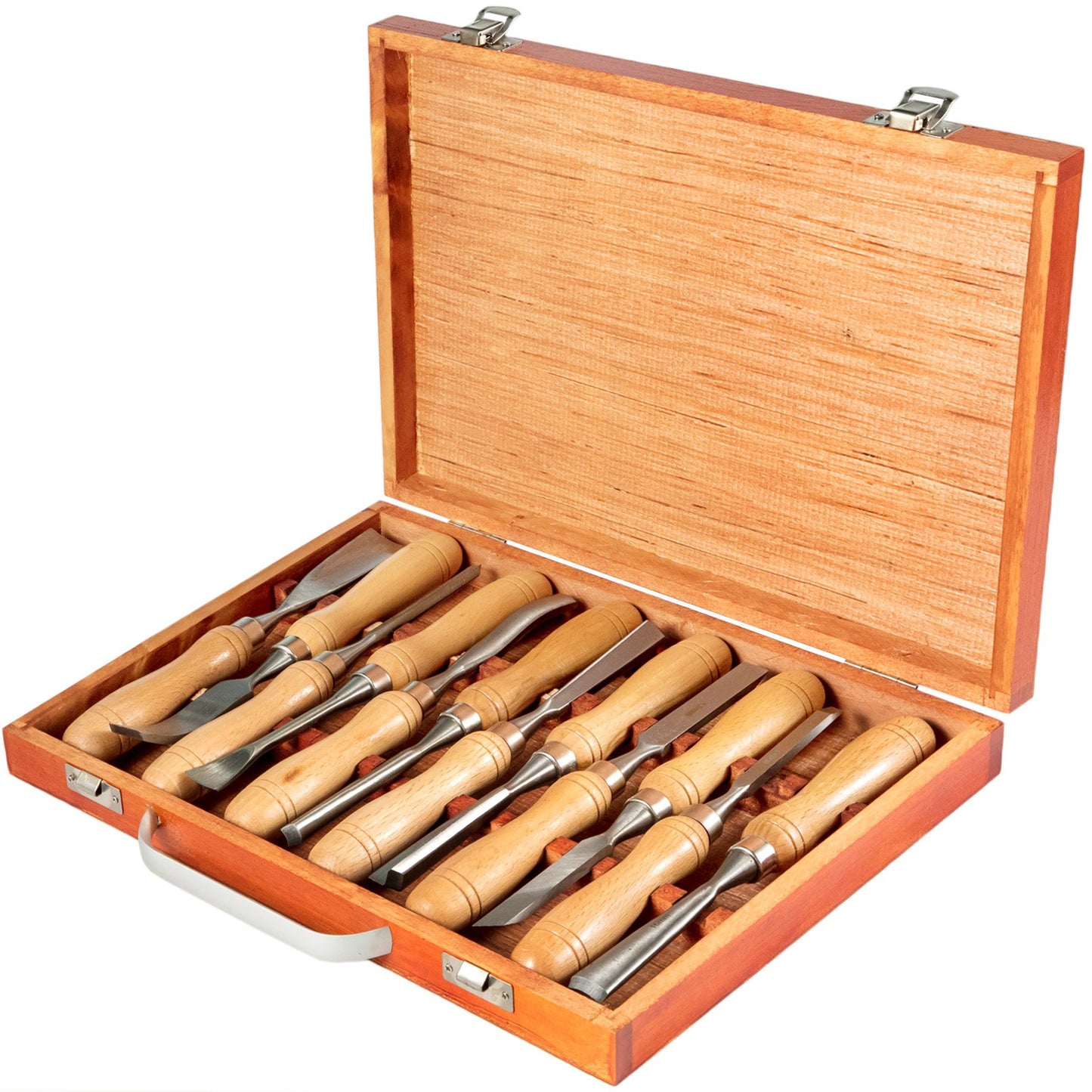 Stechbeitel-Sets, 12-teilig, Drehmeißel, 95 mm, Holzbearbeitungsmeißel, 23,9 cm, Drechselwerkzeuge, Holzmeißel, Drehwerkzeuge für Holzschnitzerei, Wurzelschnitzerei, Möbelschnitzerei, Drehbänke
