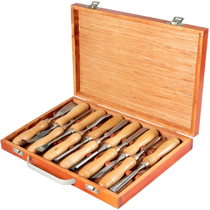 Stechbeitel-Sets, 12-teilig, Drehmeißel, 95 mm, Holzbearbeitungsmeißel, 23,9 cm, Drechselwerkzeuge, Holzmeißel, Drehwerkzeuge für Holzschnitzerei, Wurzelschnitzerei, Möbelschnitzerei, Drehbänke