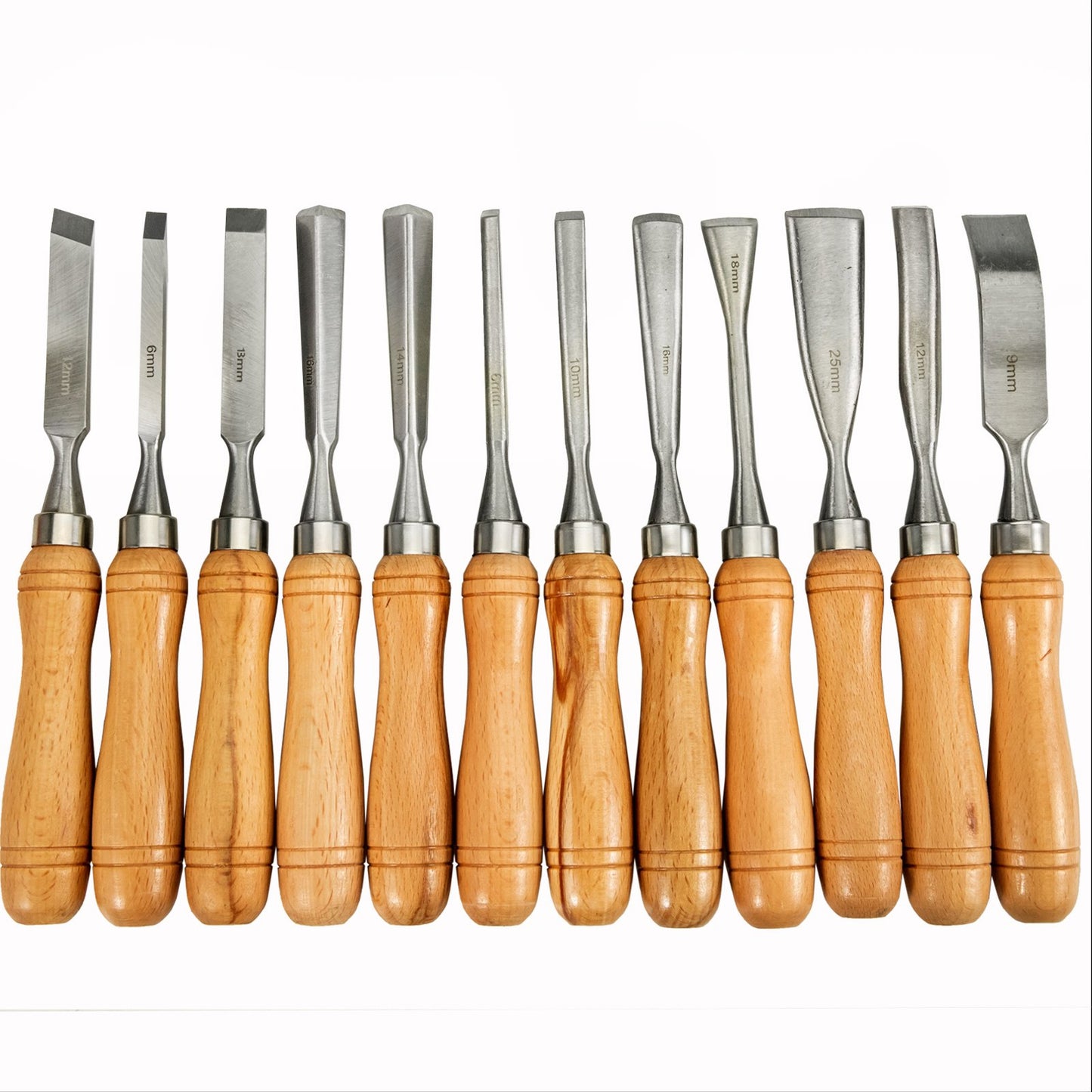 12-Piece Wood Lathe Chisel Set, 3.75" Blade, Woodworking & Carving Tools with Wooden Case for Furniture & Root Crafting