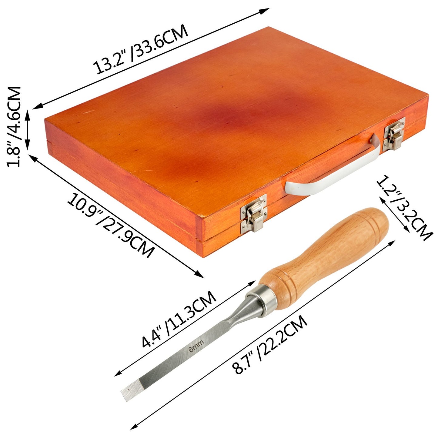 12-Piece Wood Lathe Chisel Set, 3.75" Blade, Woodworking & Carving Tools with Wooden Case for Furniture & Root Crafting