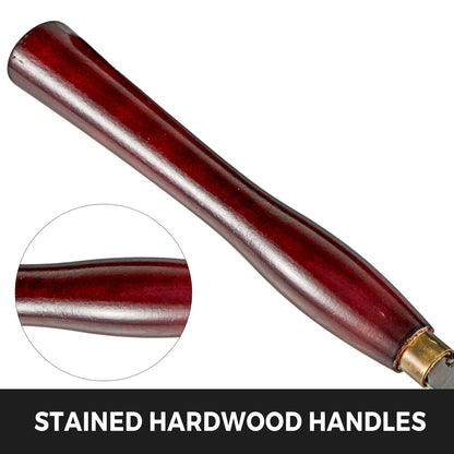 8-Piece Wood Lathe Chisel Kit, HSS Steel Blades, Woodworking Turning Tools with Wooden Storage Case, Ideal for Wood, Root, and Furniture Carving - Red