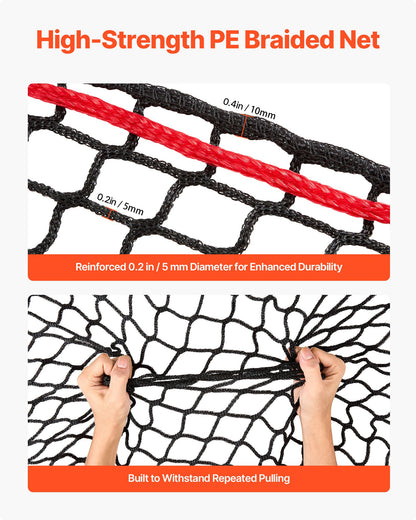 Round Bale Hay Net, 5.91 x 5.91 x 5.91 ft, 1.5 inch Holes, PE Material, Knotless Design, with Zip Ties, Needle Shuttle, Repair Twine and Storage Bag, Slow Feeder Round Bale Net for Horses