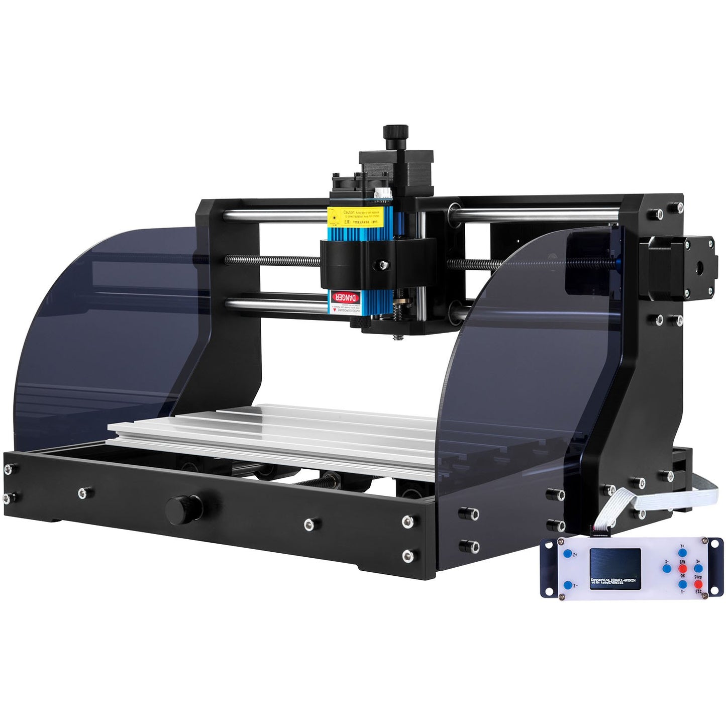 Gravyrmaskin 300×180×45 mm CNC-router CNC 3018 Pro 15W lasergravör GRBL Control 3-axlig lasergraveringsmaskin, med offlinekontroll, för snidning av plast, akryl, PVC, trä