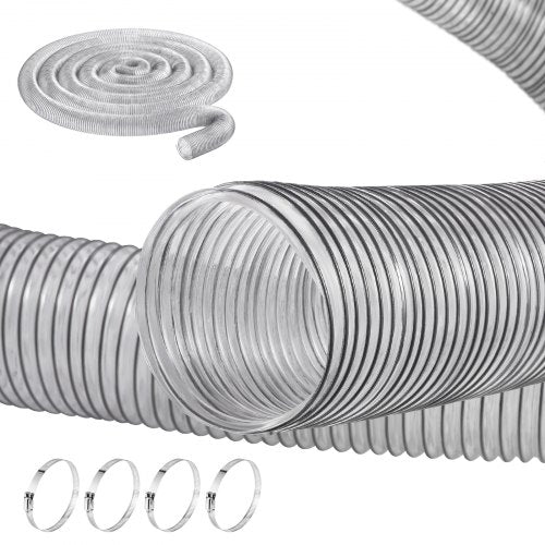 4'' x 50' Dust Collection Hose Thickened PVC Flexible Clear Hose