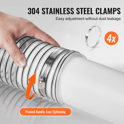 4'' x 50' dammuppsamlingsslang Förtjockad PVC flexibel klar slang