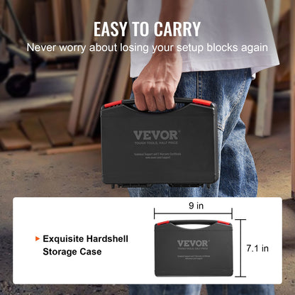 Setup Blocks Woodworking Height Gauge Set 16PCS Precision Setup Bars