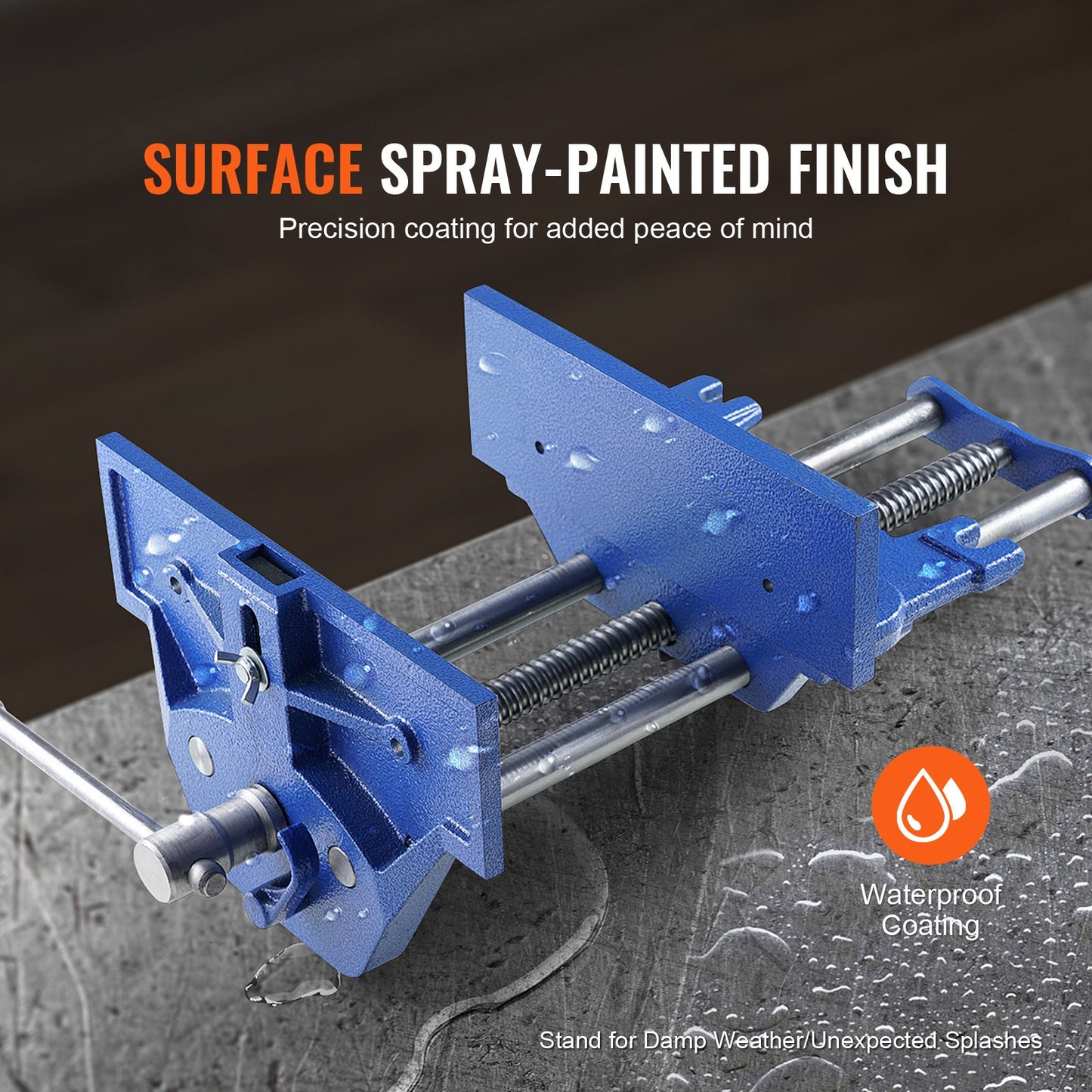 Schraubstock für die Holzbearbeitung, 13 Zoll, Werkbankschraubstock aus robustem Gusseisen, 10,6 Zoll Backenbreite, mit Schnellspannhebel für die Holzbearbeitung, Schneiden und Bohren