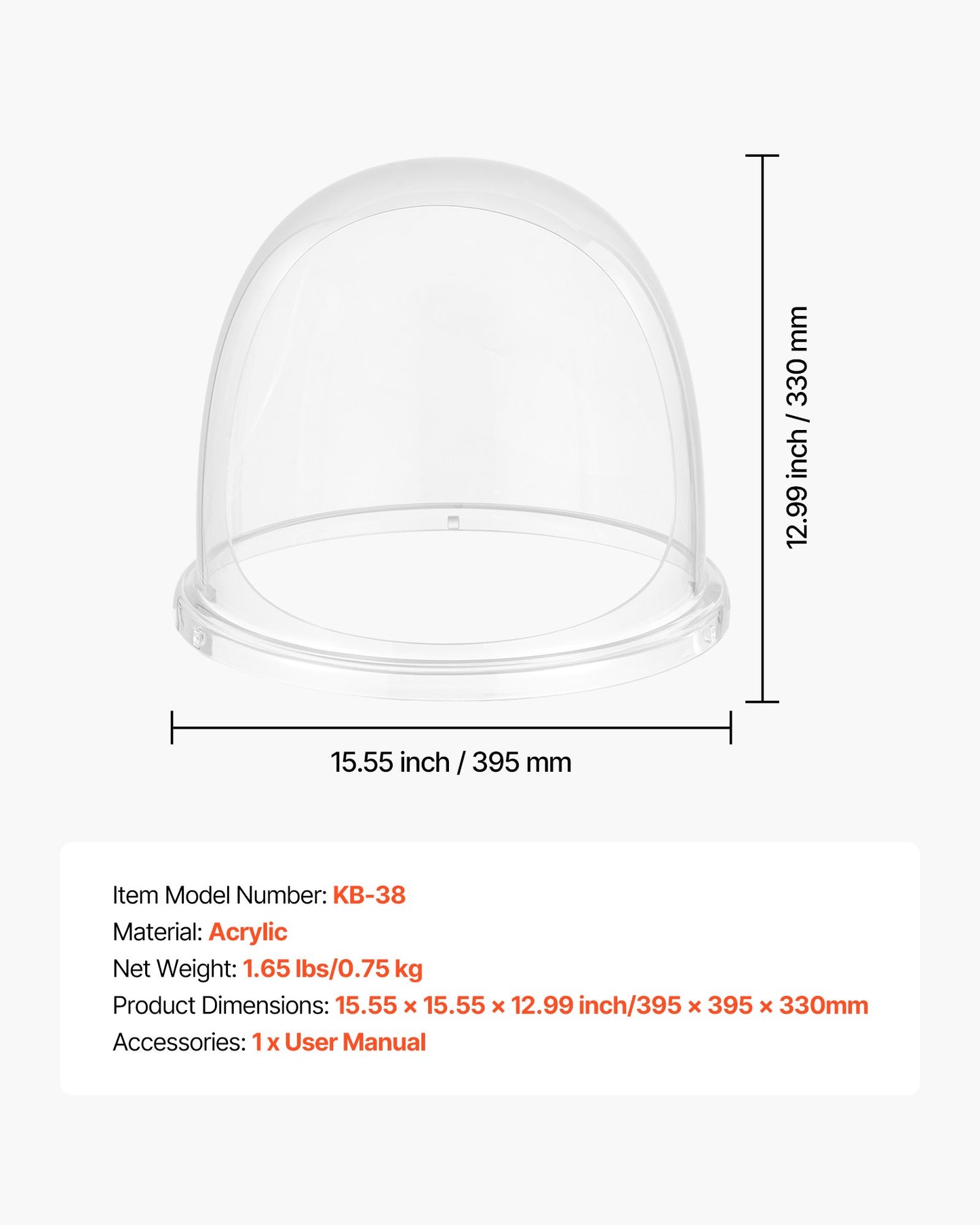 Cotton Candy Machine Cover, Transparent Acrylic Dome Bubble Shield, Cotton Candy Machine Bubble Shield Compatible with 15inch Cottons Candies Machines Bowl for Party, Shops, Bottom Groove Design