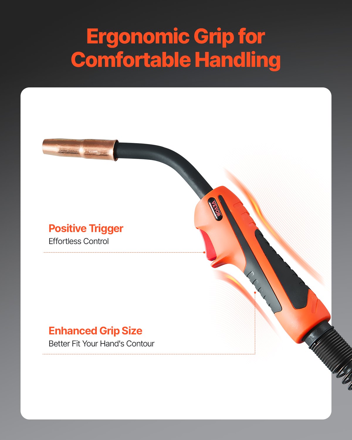 250-Ampere-MIG-Schweißpistole mit 15 Fuß langem Kabel für 0,035" und 0,045" Schweißdrähte