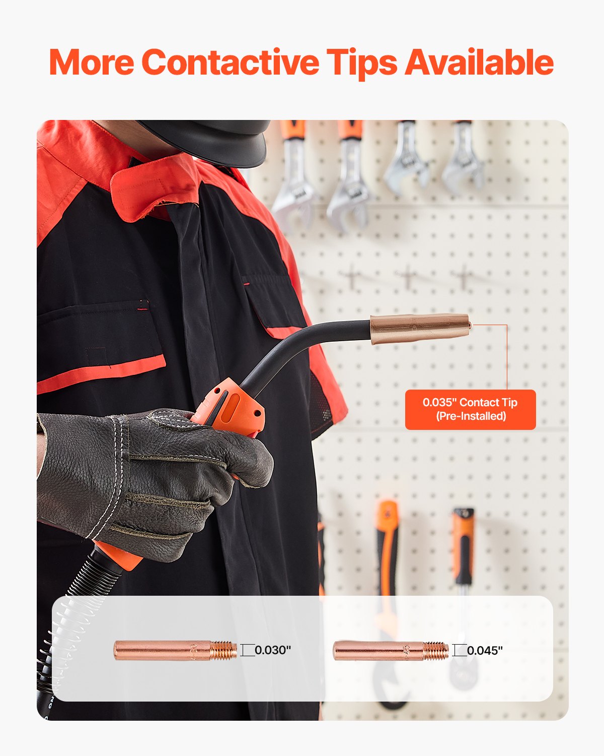 250-Ampere-MIG-Schweißpistole mit 15 Fuß langem Kabel für 0,035" und 0,045" Schweißdrähte