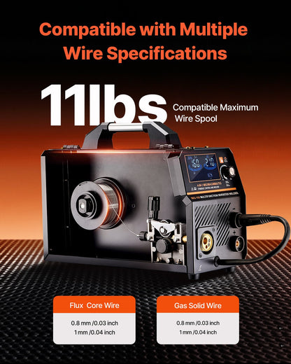 MIG-Schweißgerät 160A Schweißgerät 4-in-1 Gas/Flux Core MIG/Stick/Lift TIG