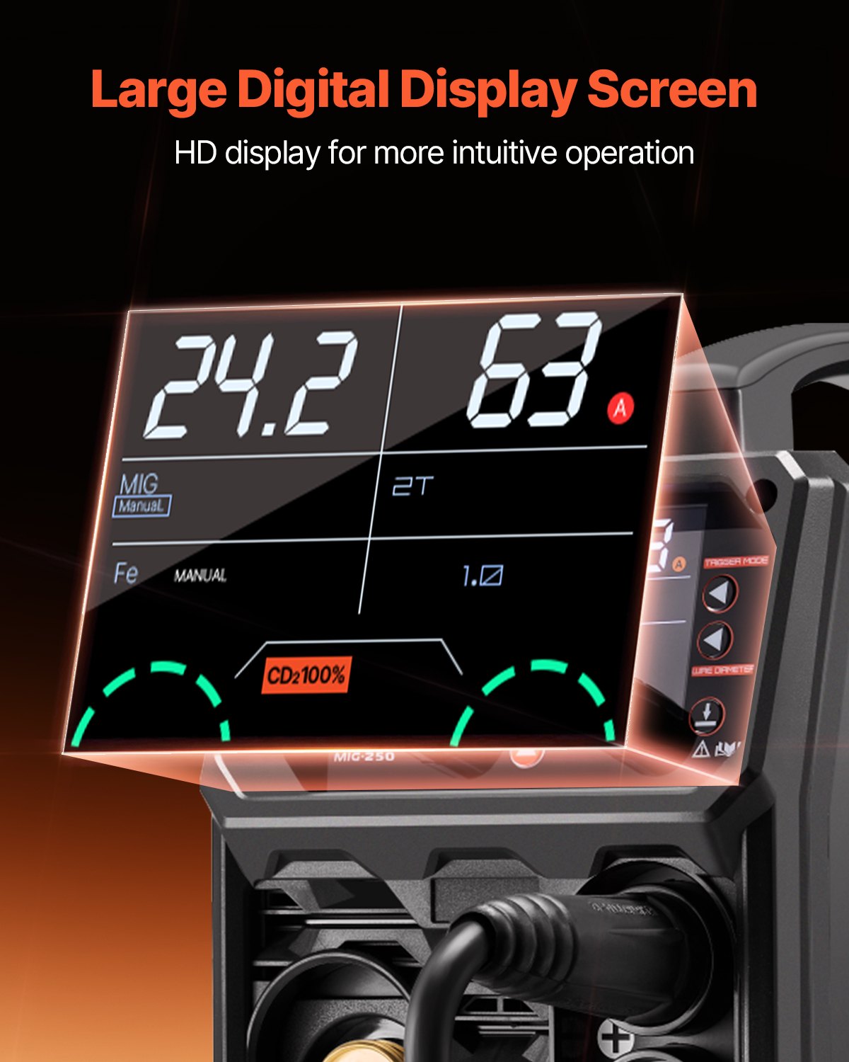 Pro MIG Welder, 250A Pluse Mig Welding Machine, 5-in-1 Synergic Welder Machine MIG Pluse/Gas MIG/Flux Core MIG/Stick/Lift TIG, 110V/220V Dual Voltage Aluminum Mig Welder with LCD Screen Display