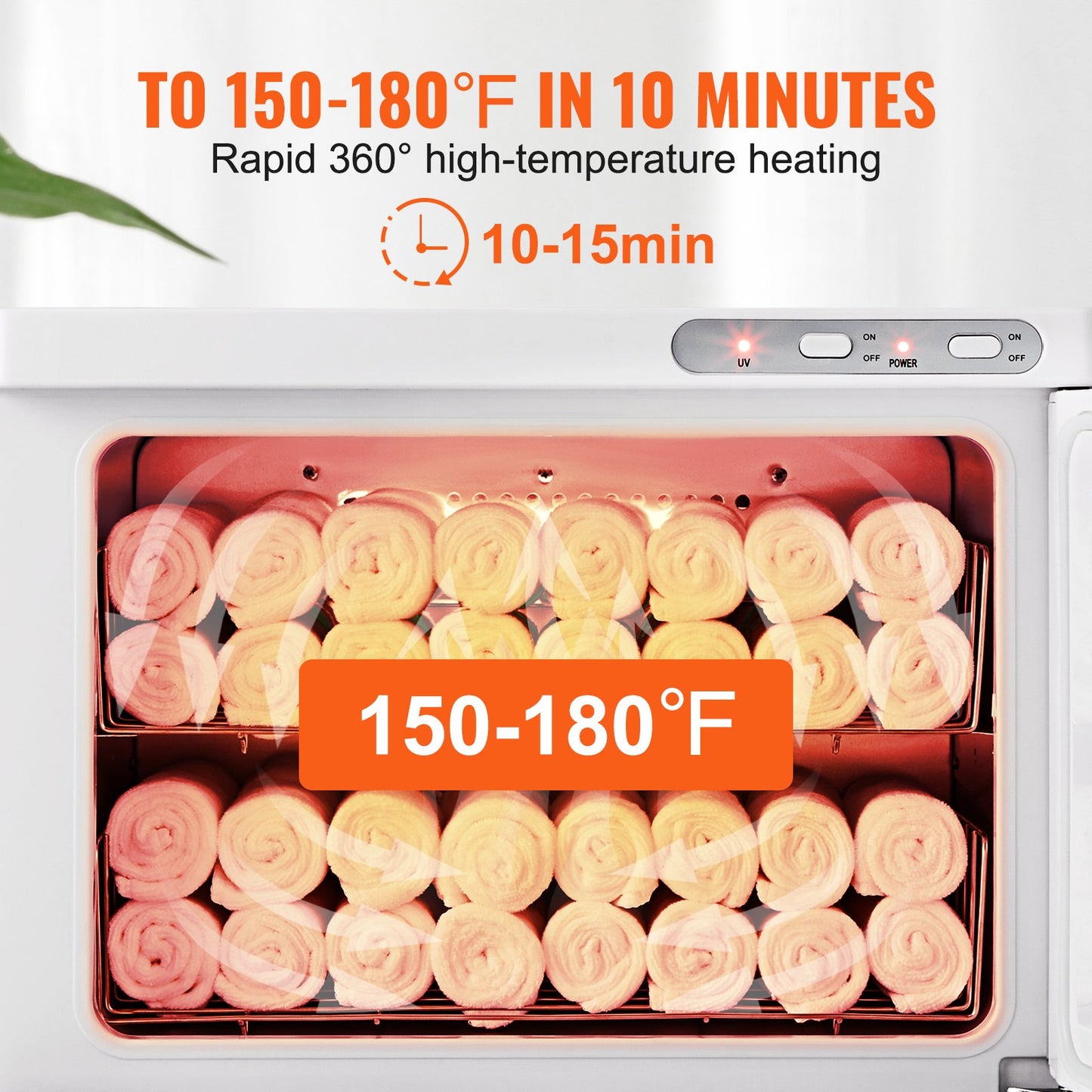 Handtuchwärmer, 23 l, Handtuchtrocknerschrank mit zwei Edelstahlgestellen