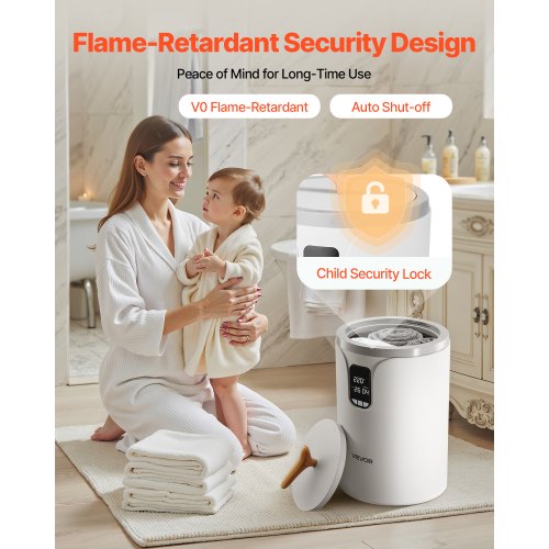 20-Liter-Handtuchwärmer mit LED-Anzeige, Timer und Sicherheitsverriegelung für Temperatureinstellung | EU